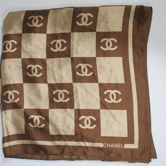 Authentic Chanel 100% Silk Stole Wrap Scarf Multicolor Used - Picture 1 of 5